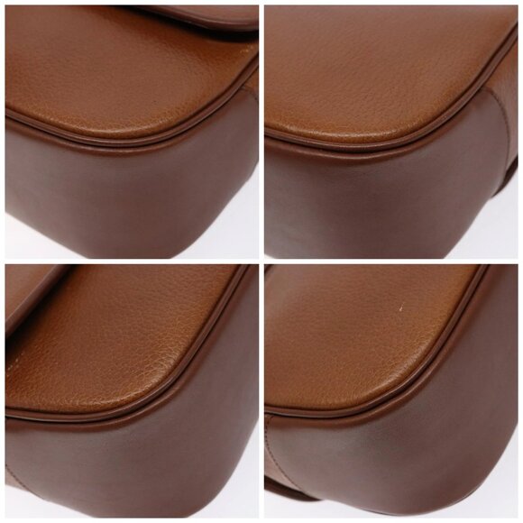 Burberrys Hand Bag Leather Brown Gold Auth ep10452 - Picture 14 of 15